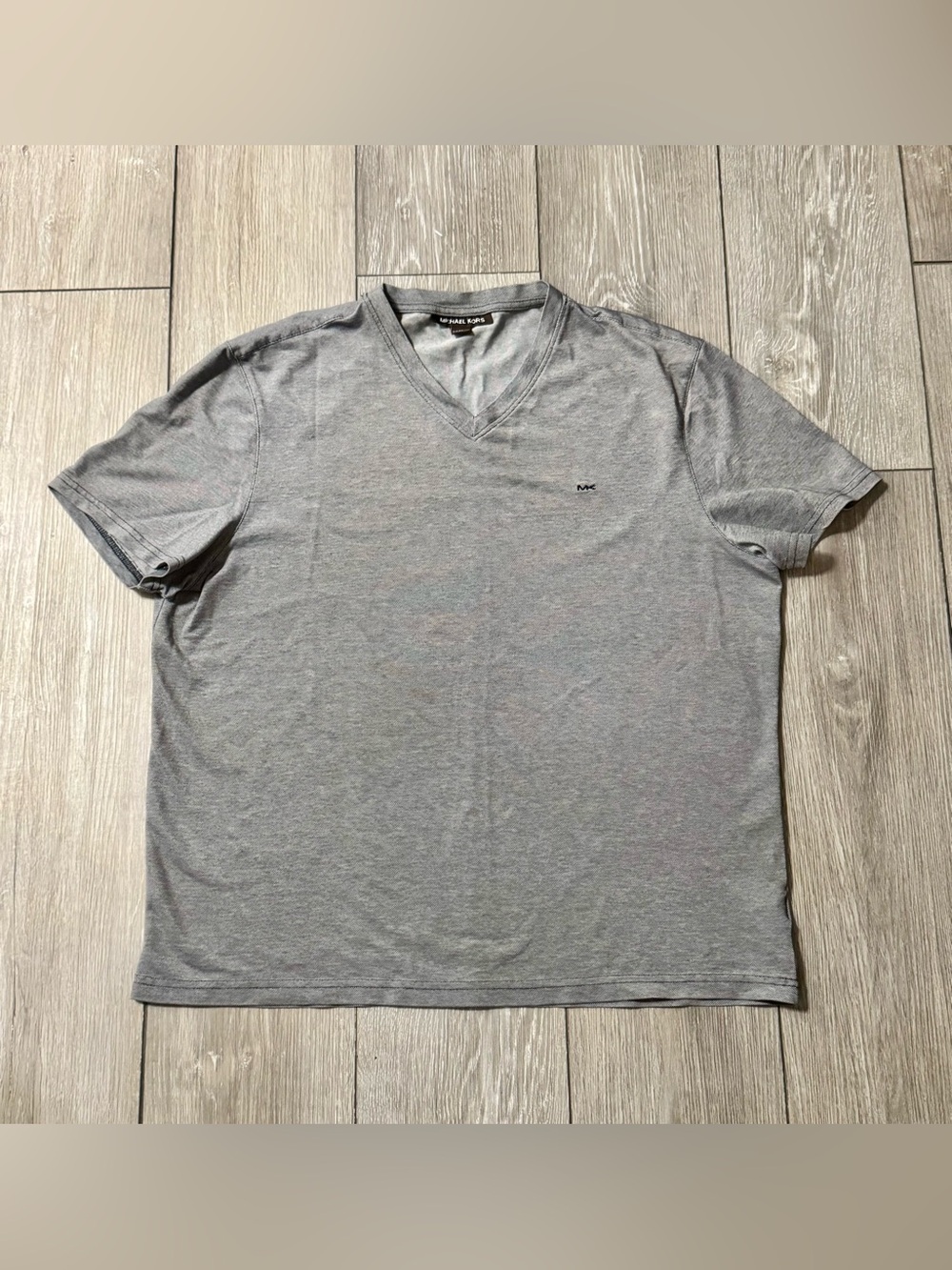 Michael Kors Gray V-Neck Tee XL